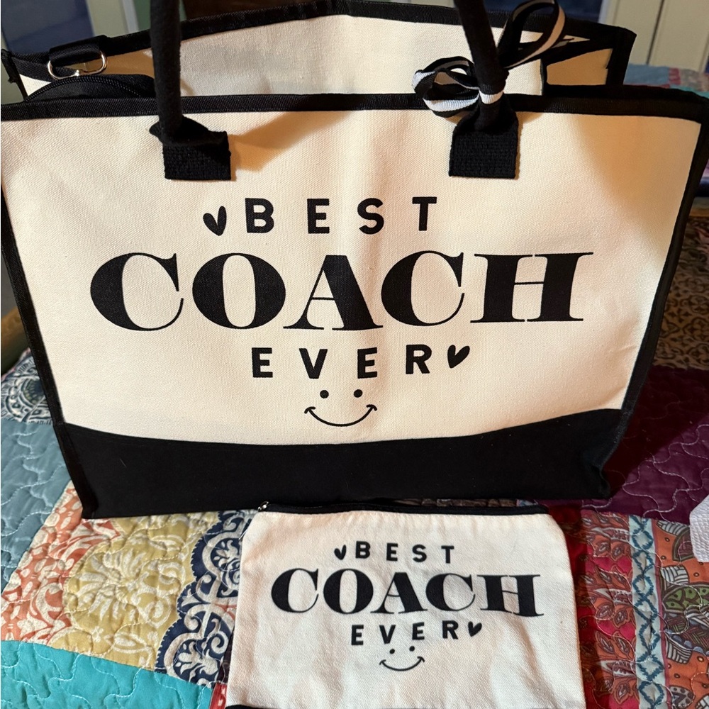 Coach Black and Cream Tote Bag